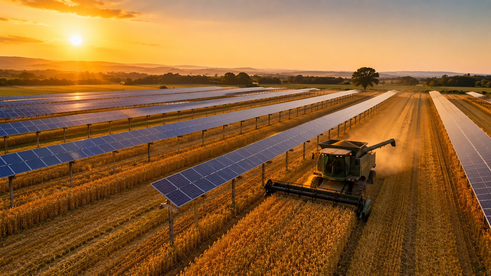 Impianto agrivoltaico con coltivazione tra i pannelli